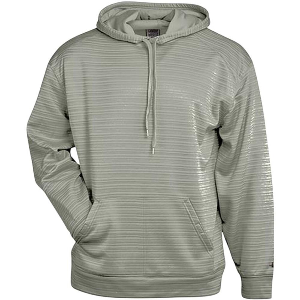 Badger Adult Stripe Fleece Kangaroo Pocket Hoodie Graphite Stripe AXS